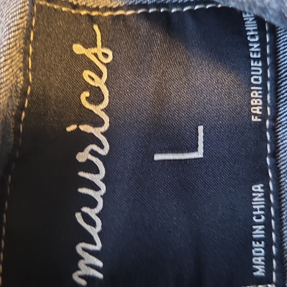 Maurices Denim Sleeveless Vest LARGE - Picture 4 of 6